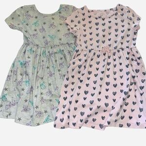 Charming Kids Dresses Set - Pink and Gray